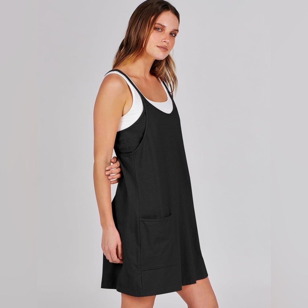 Caracilia Black Sleeveless Athletic Mini Dress with Romper, Size XS - Picture 3 of 12